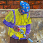 Workers Series #3 | Oil on Medite | 24 1/2" x 22"