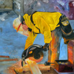 Workers Series #2 · Oil on Medite | 21.25" x 24"