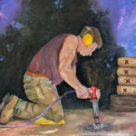 Workers Series1 | Oil on Medite | 21" x 25" 