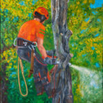 Workers Series #21 · Oil on Medite | 24 1/4" x 23 /3/4"