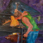 Workers Series #17 · Oil on Medite | 24 1/4" x 23"