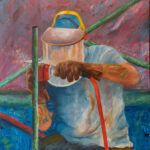 Workers Series #16 · Oil on Medite | 24" x 24 1/4"