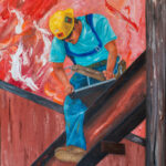 Workers Series #26 · Oil on Medite | 24 1/2" x 22 1/4"