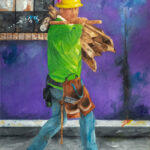 Workers Series #15 · Oil on Medite | 37 1/2" x 24 1/4"