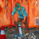 Workers Series #19 · Oil on Medite | 25" x 21 3/4"