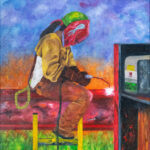 Workers Series #28 · Oil on Medite | 24 1/2" x 24 1/4"